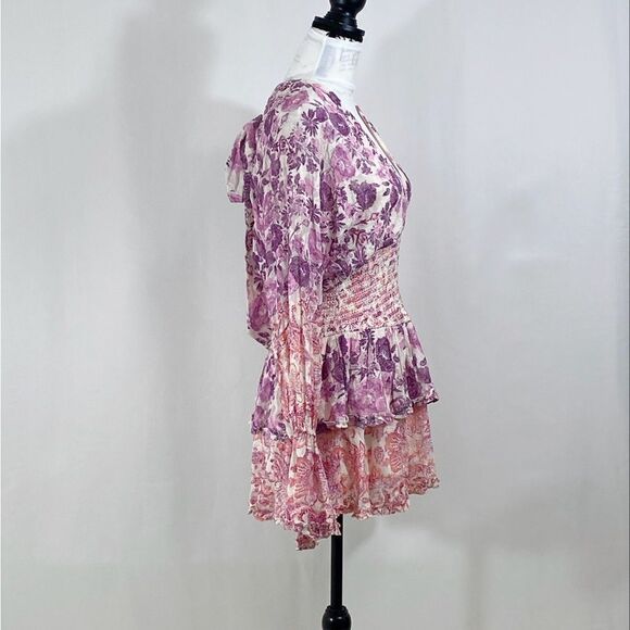 HEMANT & NANDITA Floral Ruffle Minidress size M - Picture 8 of 13